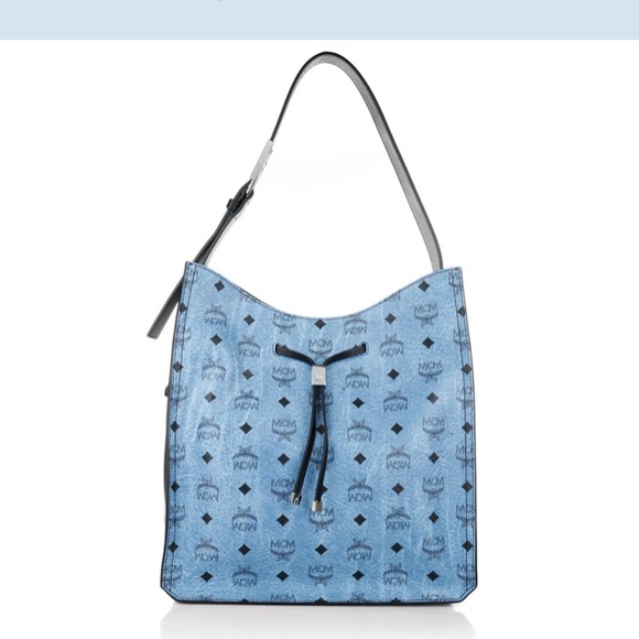 NWT Authentic MCM Hedy Hobo In Denim Blue - Picture 2 of 8